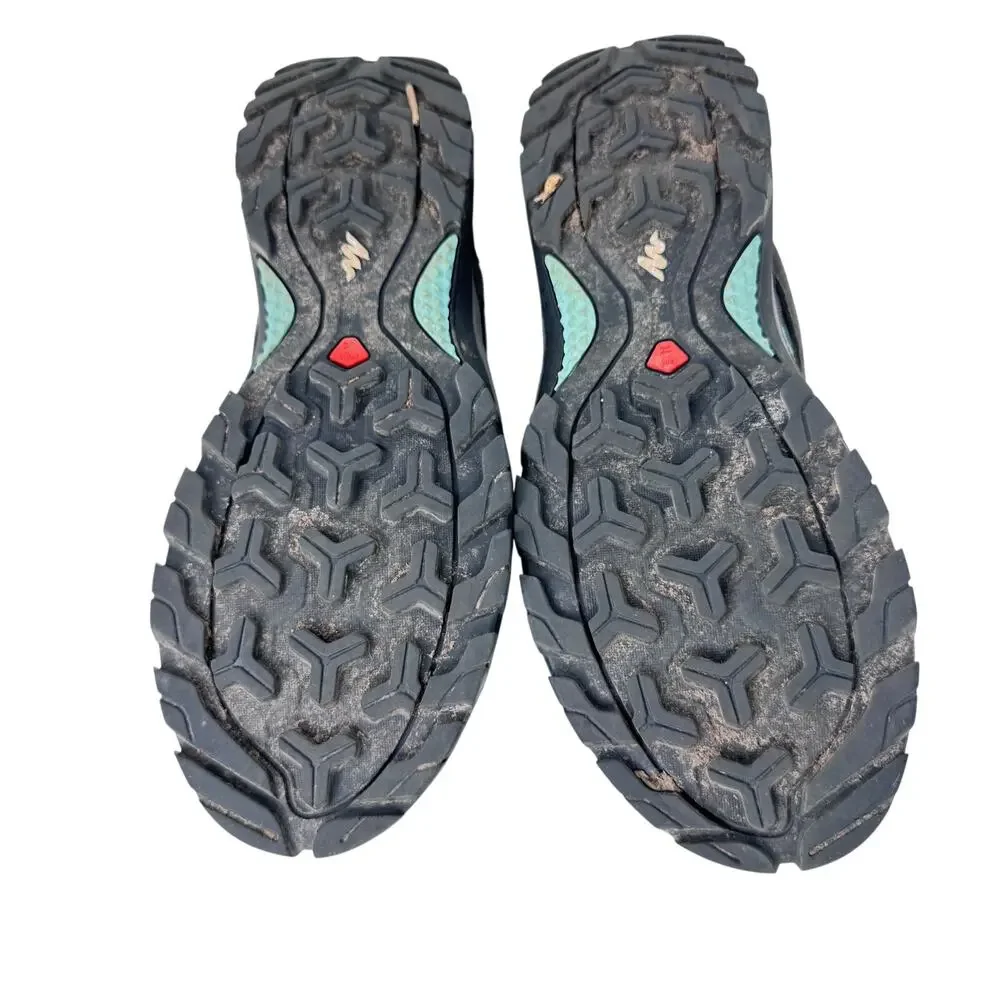 Quechua Decathlon MH100 Hiking Shoes Waterproof 8397090 Blue Grey Womens Size 9
